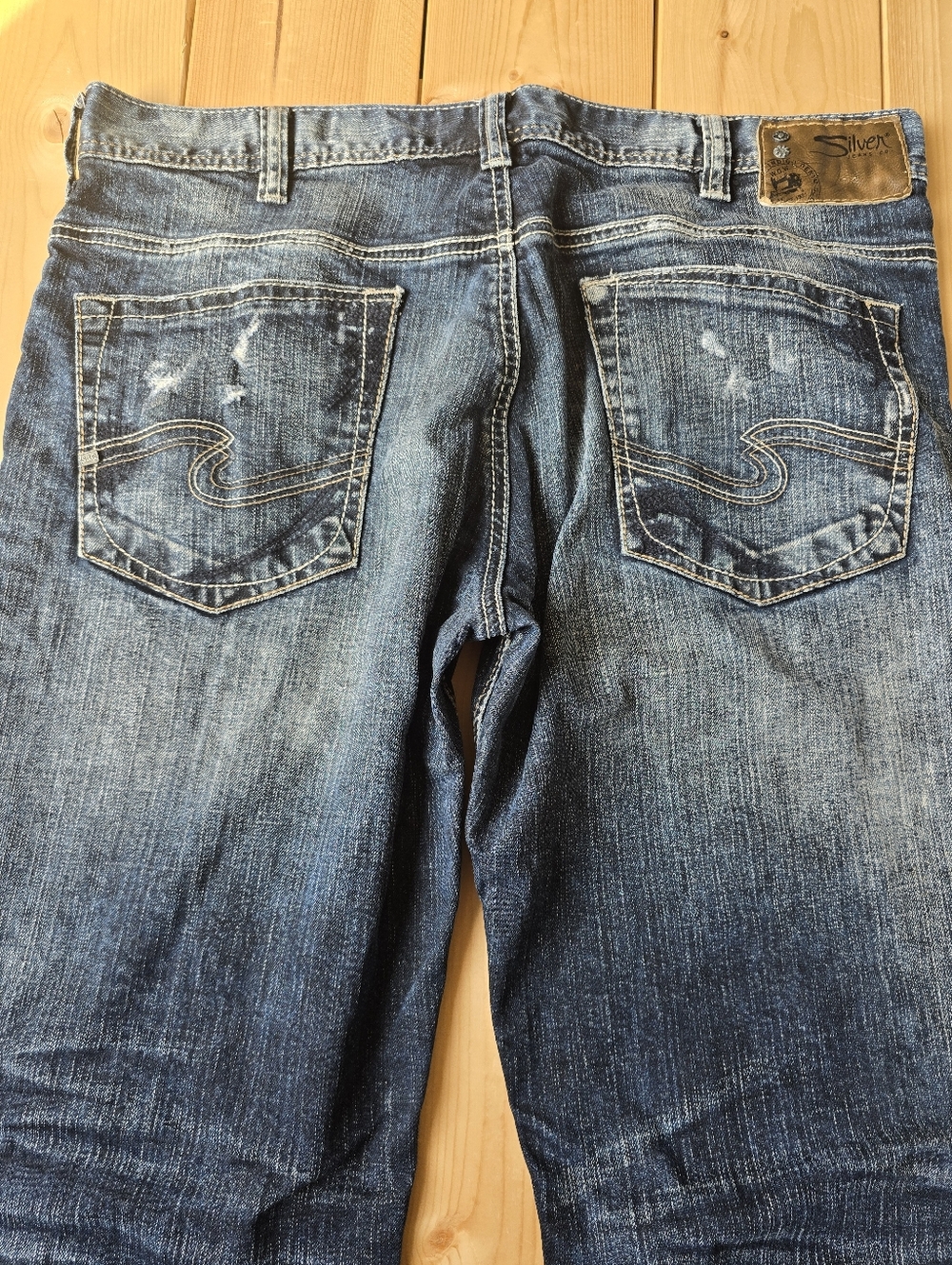 Silver Gordie Loose Fit Straight Leg Dark Wash Denim Jeans Mens 36X36 - Picture 13 of 15